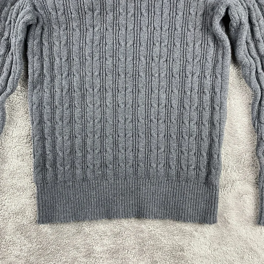 St. John's Bay Turtleneck Long Sleeve Cable Knit‎ Sweater Womens Medium Gray